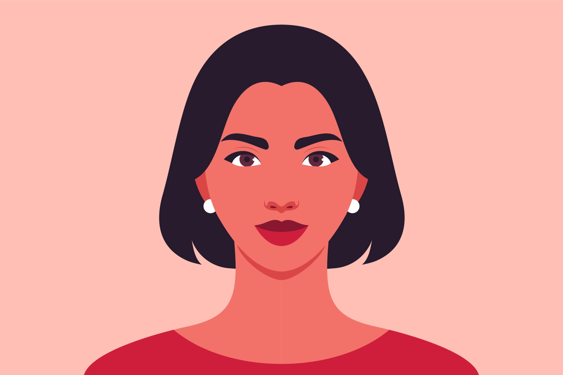 portrait-of-a-beautiful-young-woman-with-short-hair-free-vector